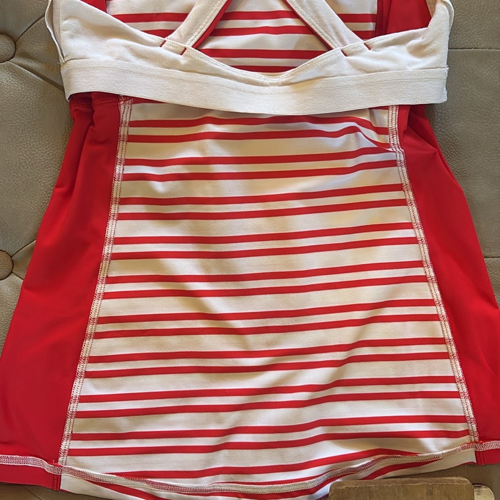 Lululemon XS Tank with built in bra- red and white stripes with one call out❤️ - Picture 12 of 12